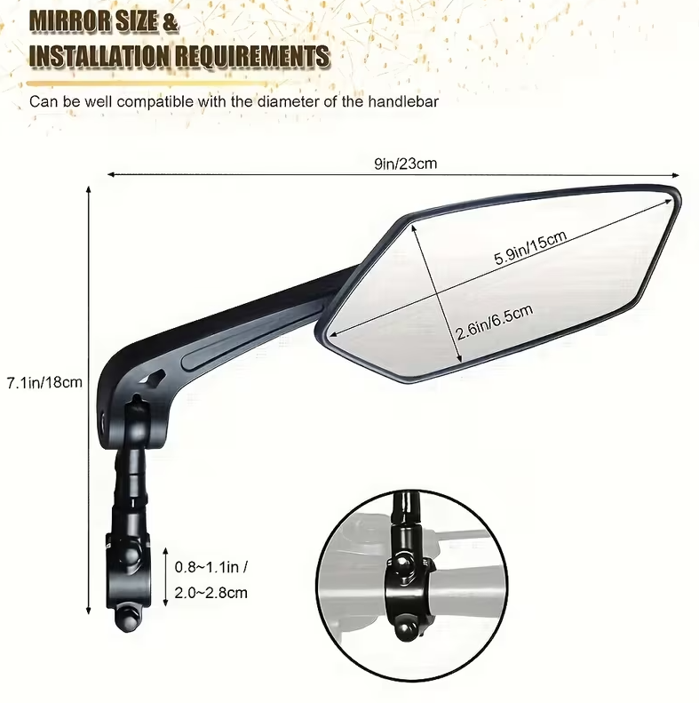 Steklena nastavljiva kolesarska vzvratna ogledala - Top pogon