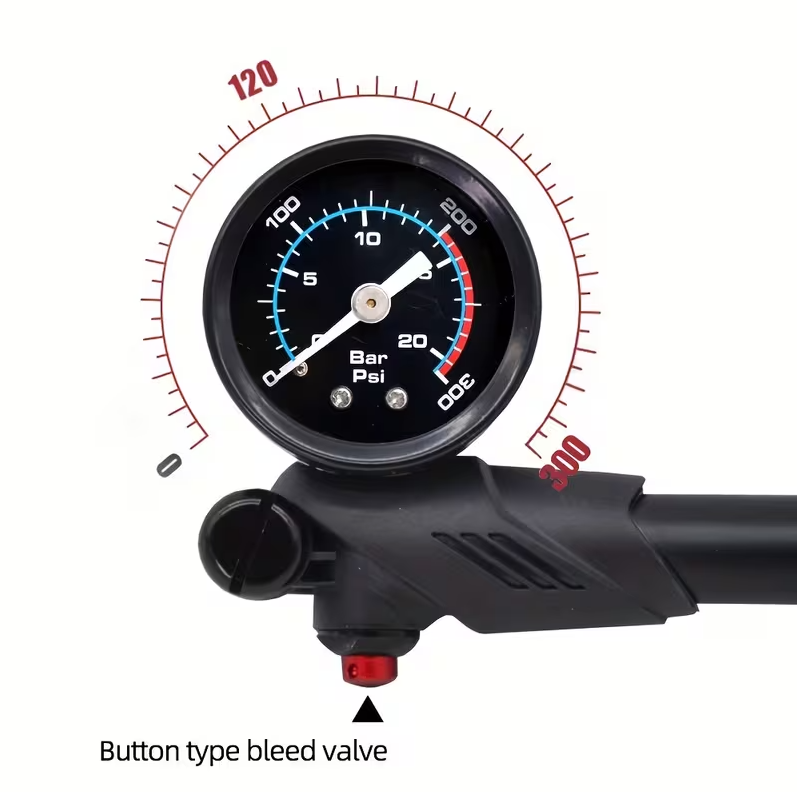 Visokotlačna 300Psi Kolesarska Zračna Črpalka (Copy) - Top pogon