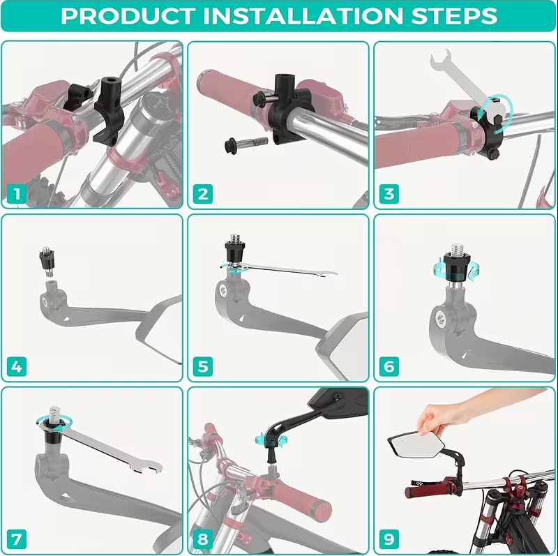 Steklena nastavljiva kolesarska vzvratna ogledala - Top pogon