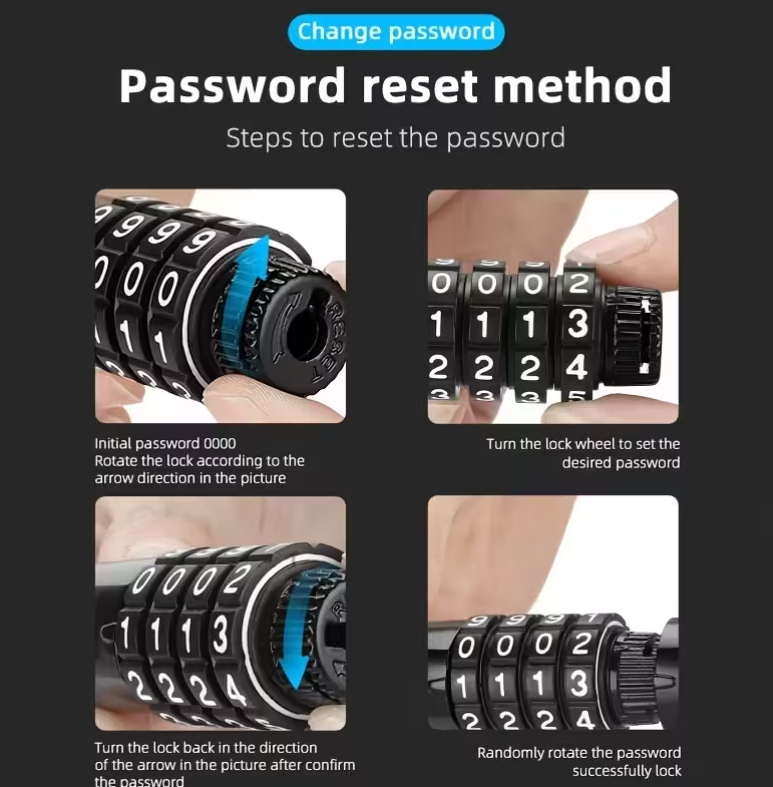 WEST BIKING Kolesarska varnostna ključavnica s geslom - Top pogon