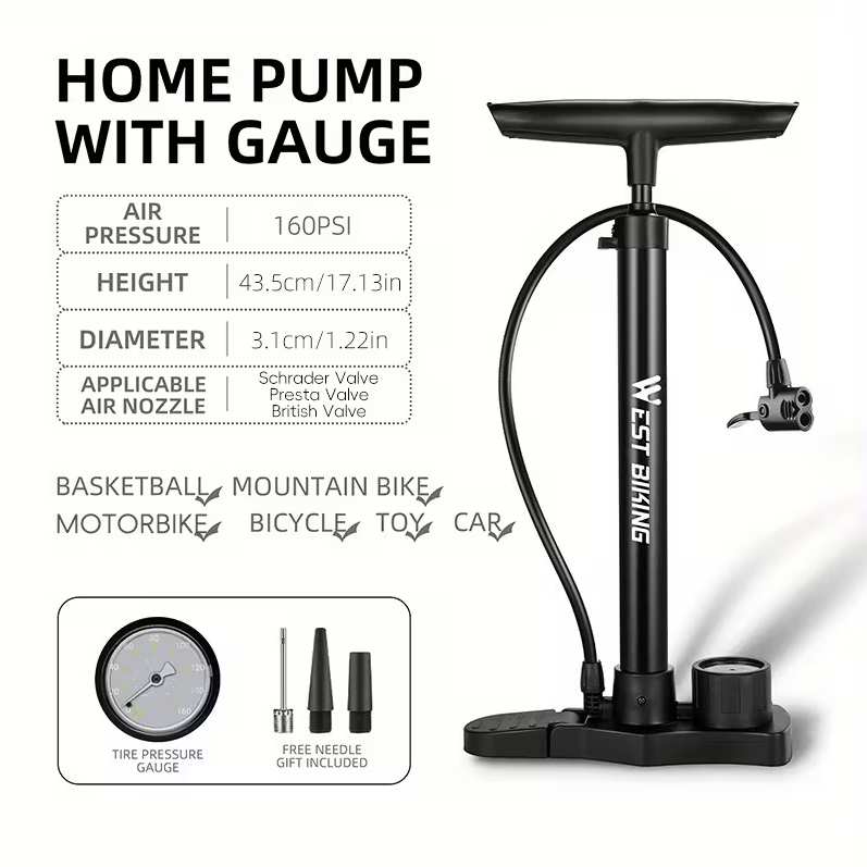 WEST BIKING 160PSI Kolesarska Črpalka - Top pogon